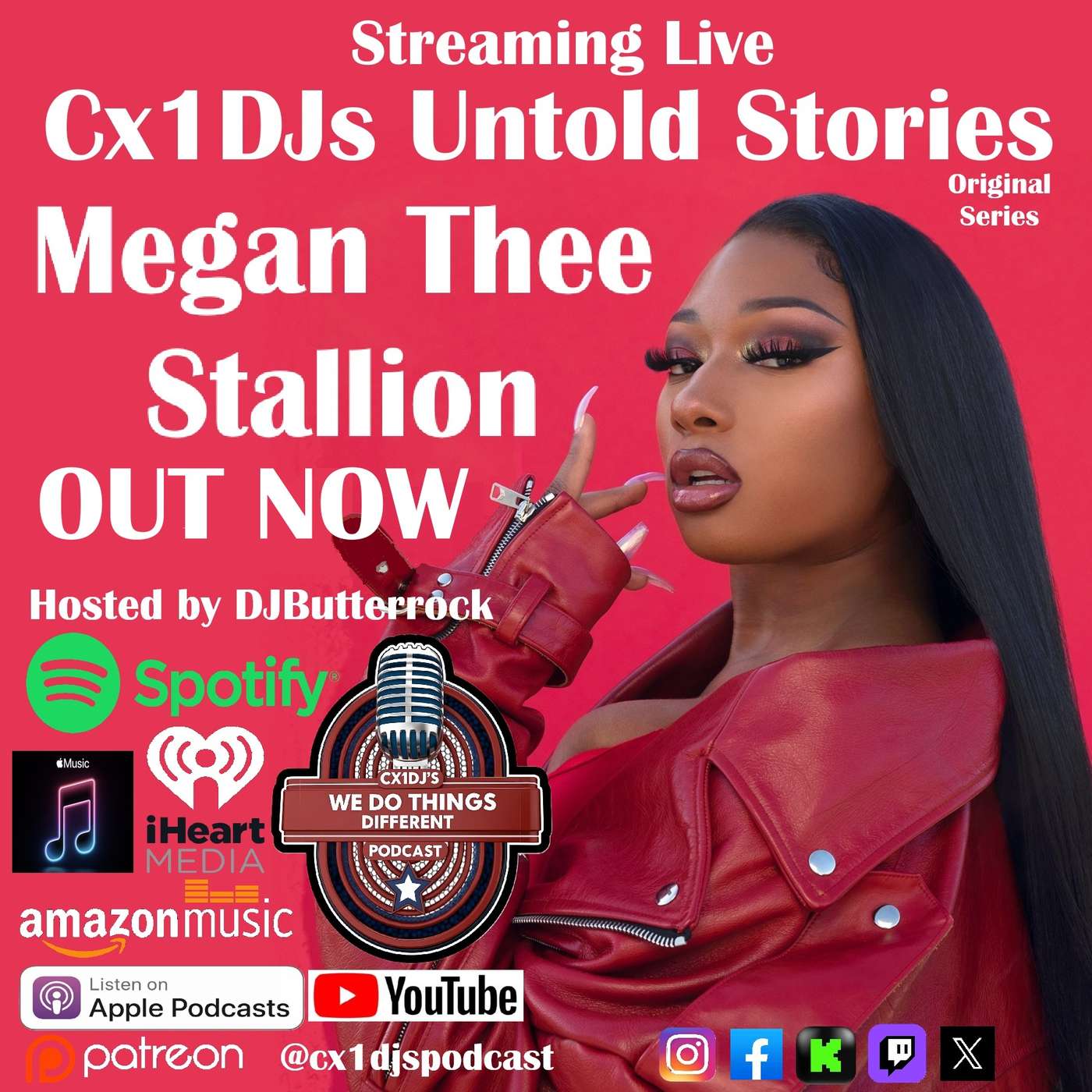 Cx1DJs We Do Things Different Podcast "Untold Stories of Megan The Stallion" hosted by DJButterrock episode artwork