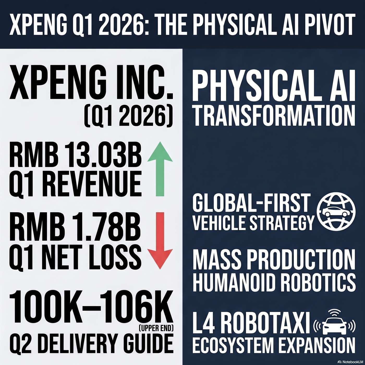 XPeng Inc. (XPEV) Announced Q1 2026 Earnings on May 28, 2026, Reporting "total revenues were RMB 13.03 billion for the first quarter of 2026". artwork