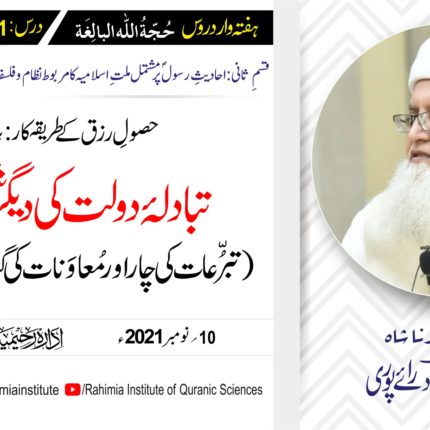 حجۃ اللہ البالغہ | 161 | تبرُّعات کی چار ، مُعاوَنات کی گیارہ قسمیں | مفتی عبدالخالق آزاد رائے پوری