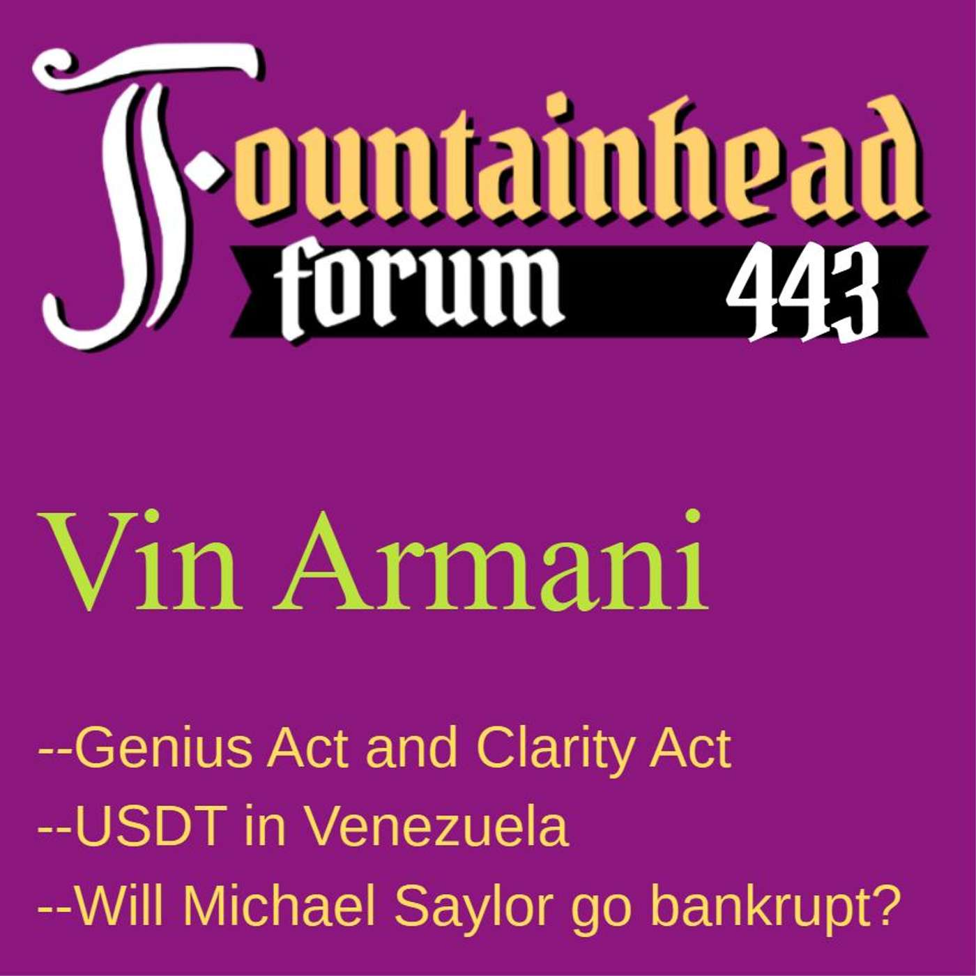 FF-443: Vin Armani on new federal policies for Bitcoin and cryptocurrency episode artwork
