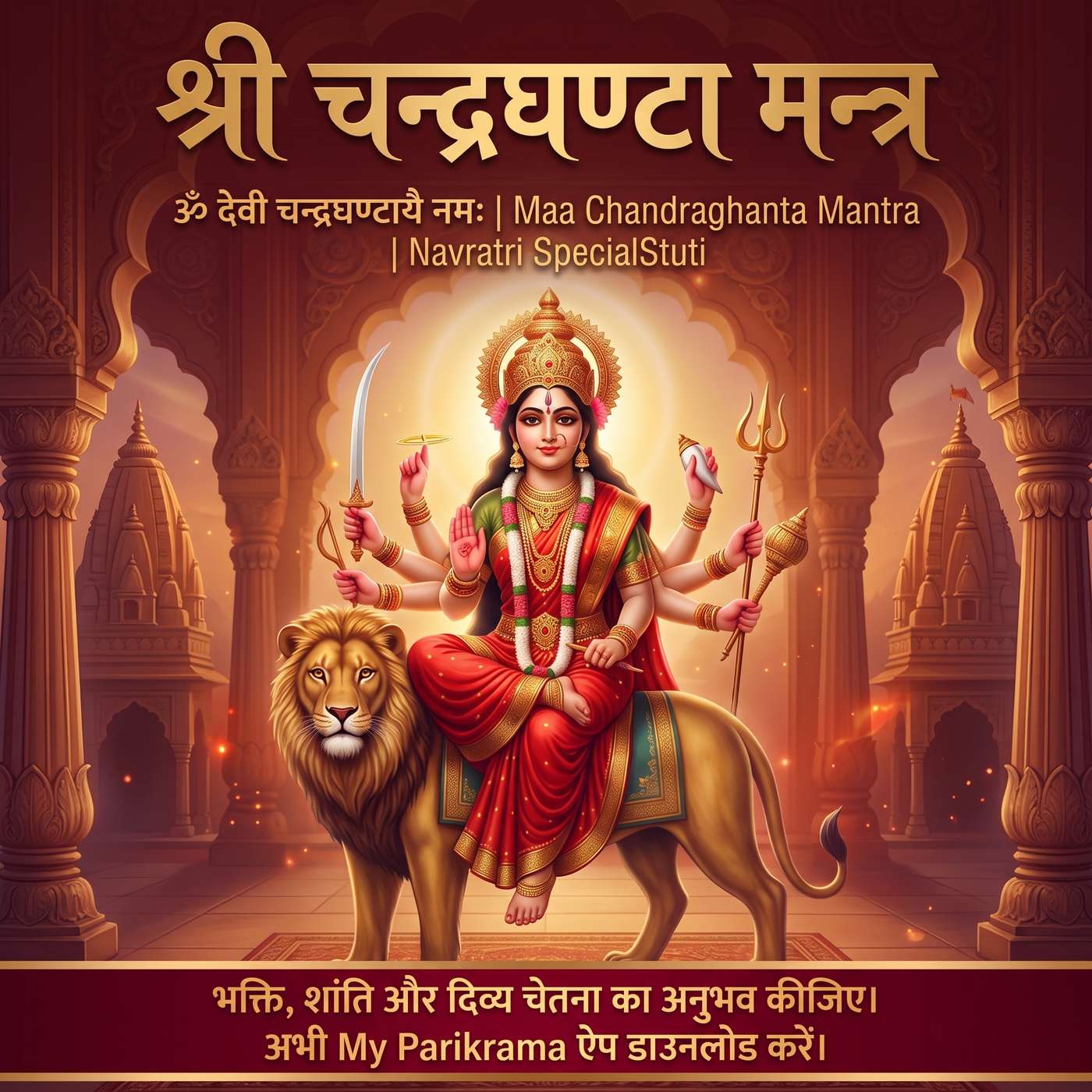 श्री चन्द्रघण्टा मन्त्र | ॐ देवी चन्द्रघण्टायै नमः | Maa Chandraghanta Mantra | Navratri Special