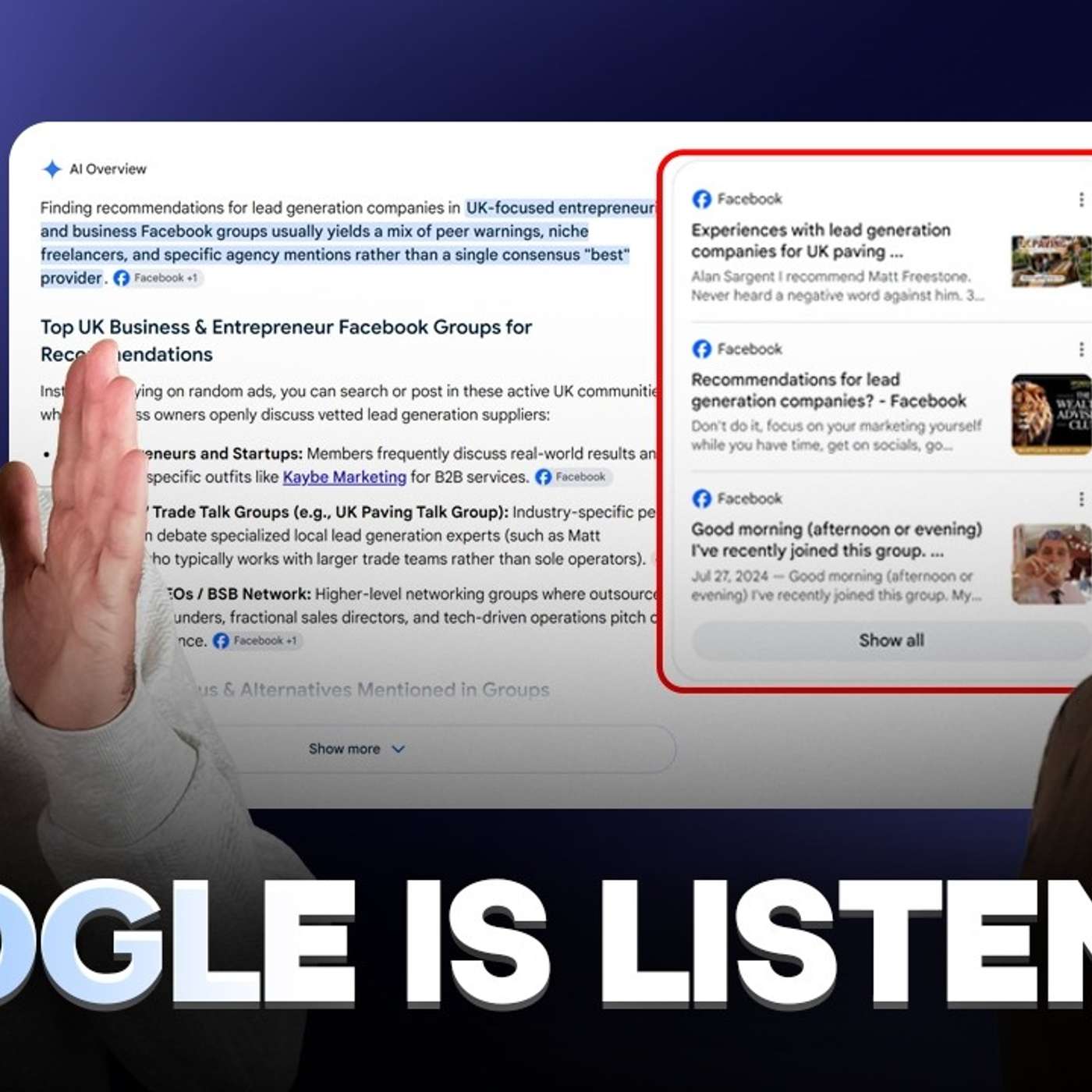 Influencing Google AI Overviews with Facebook Groups (James Dooley Interviews Dan M. Jones)