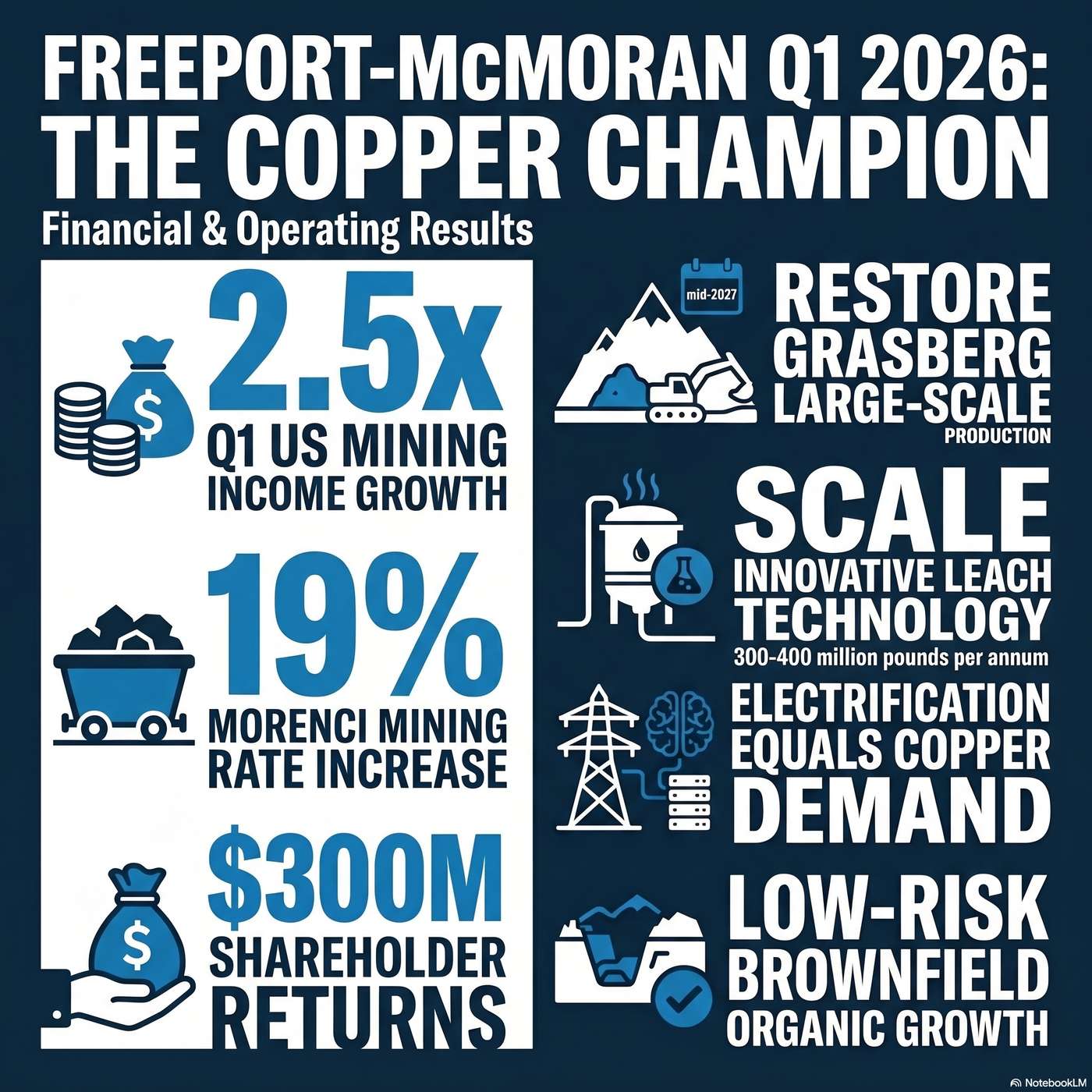 Freeport-McMoRan Inc. (FCX) Announced Q1 2026 Earnings on April 23, 2026, Reporting U.S. mining operations contributing 2.5x more operating income in the first quarter of this year compared with last year's first quarter. artwork