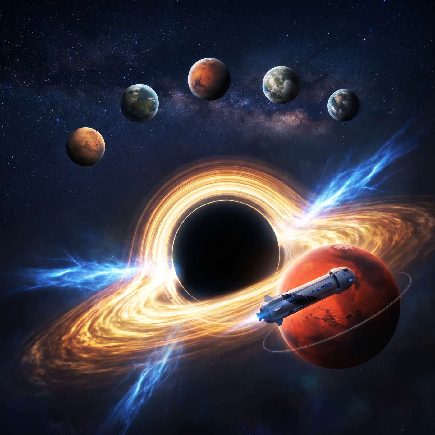 Blue Origin Heads to Mars, Black Holes Aren't What You Think & Five Planets Light Up the Sky