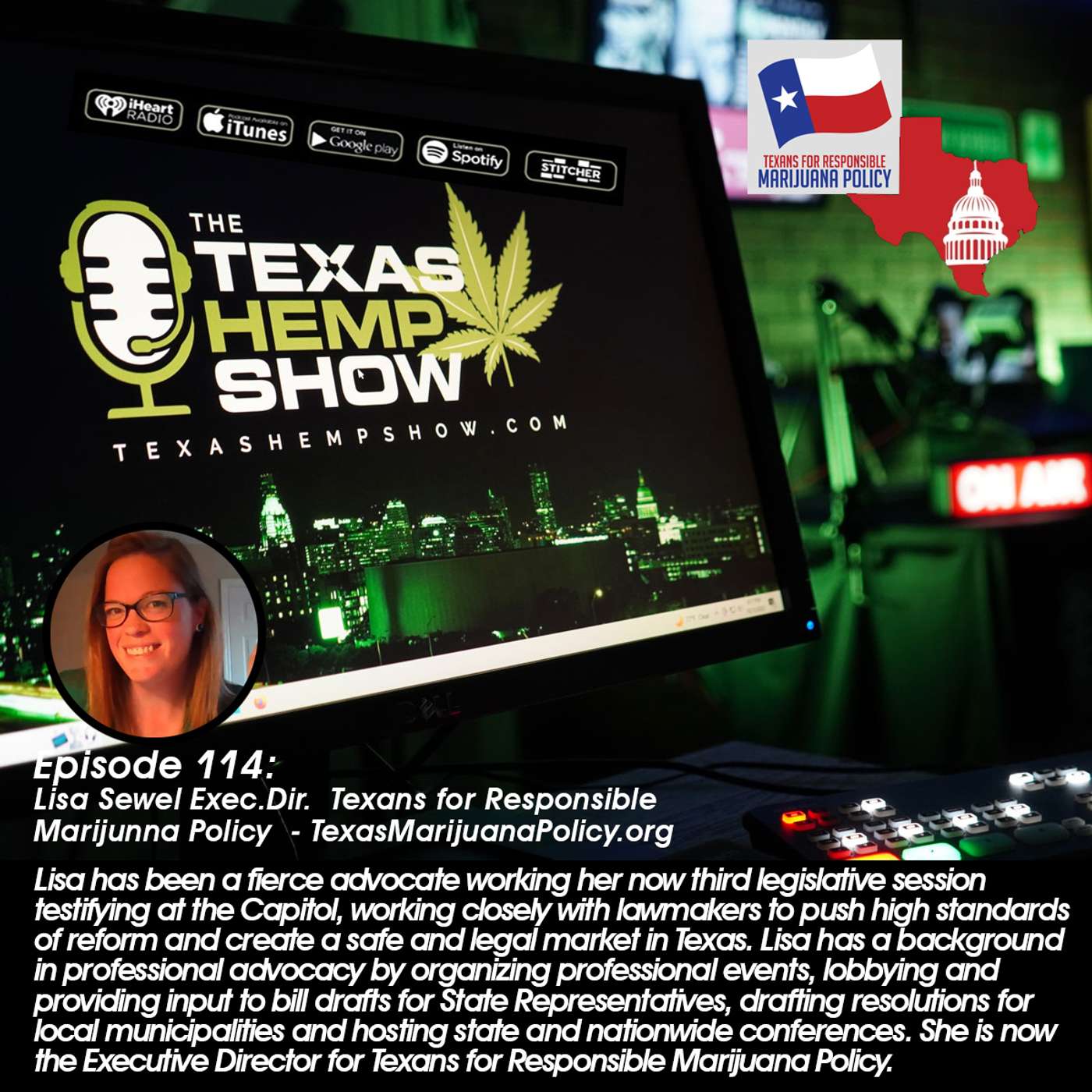 Episode # 114 Lisa Sewel - Texans for Responsible Marijunna Policy episode artwork