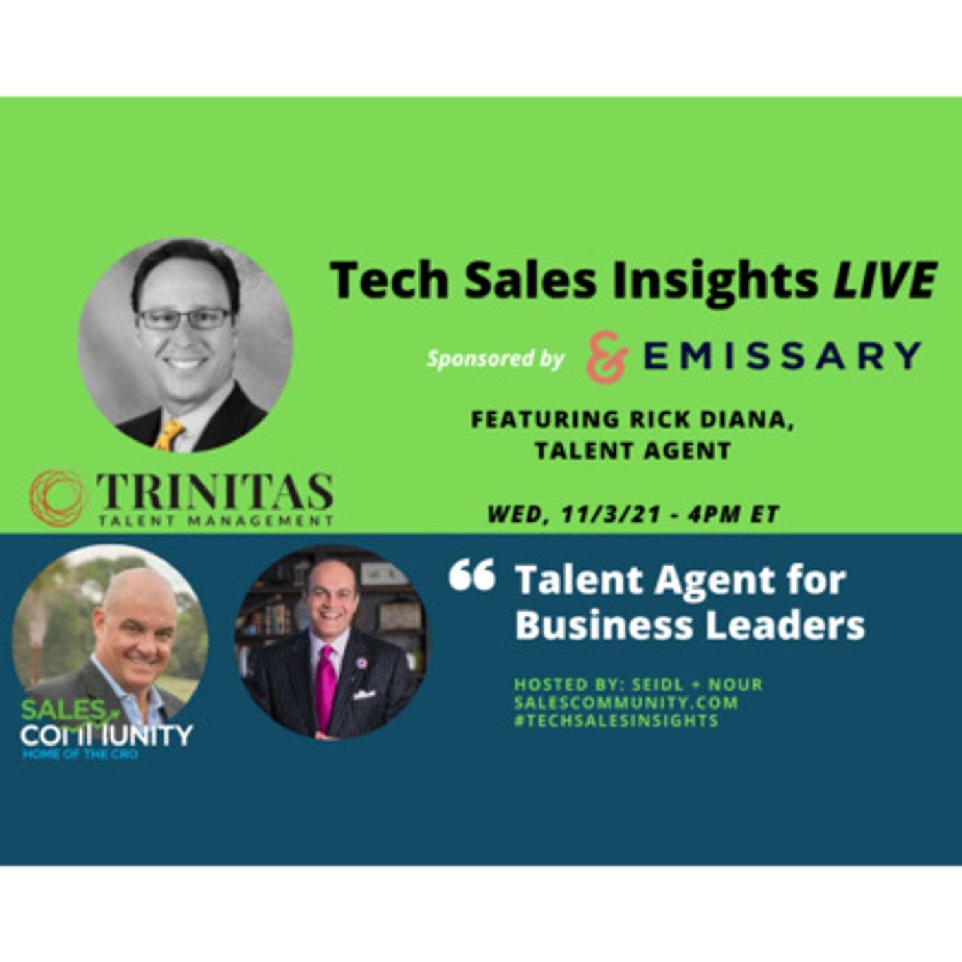 E54 - Talent Agent for Business Leaders with Rick Diana, Trinitas Talent
