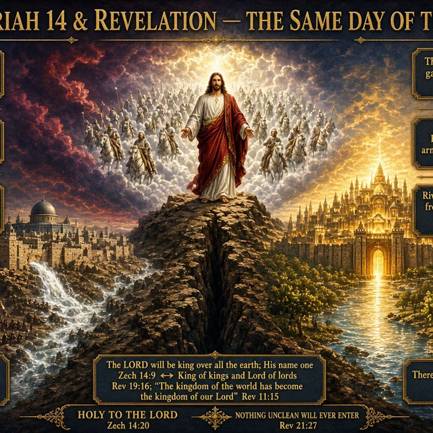Zechariah 14 What Zechariah said 600 years earlier Jesus confirmed to the Apostle John in Revelation. episode artwork