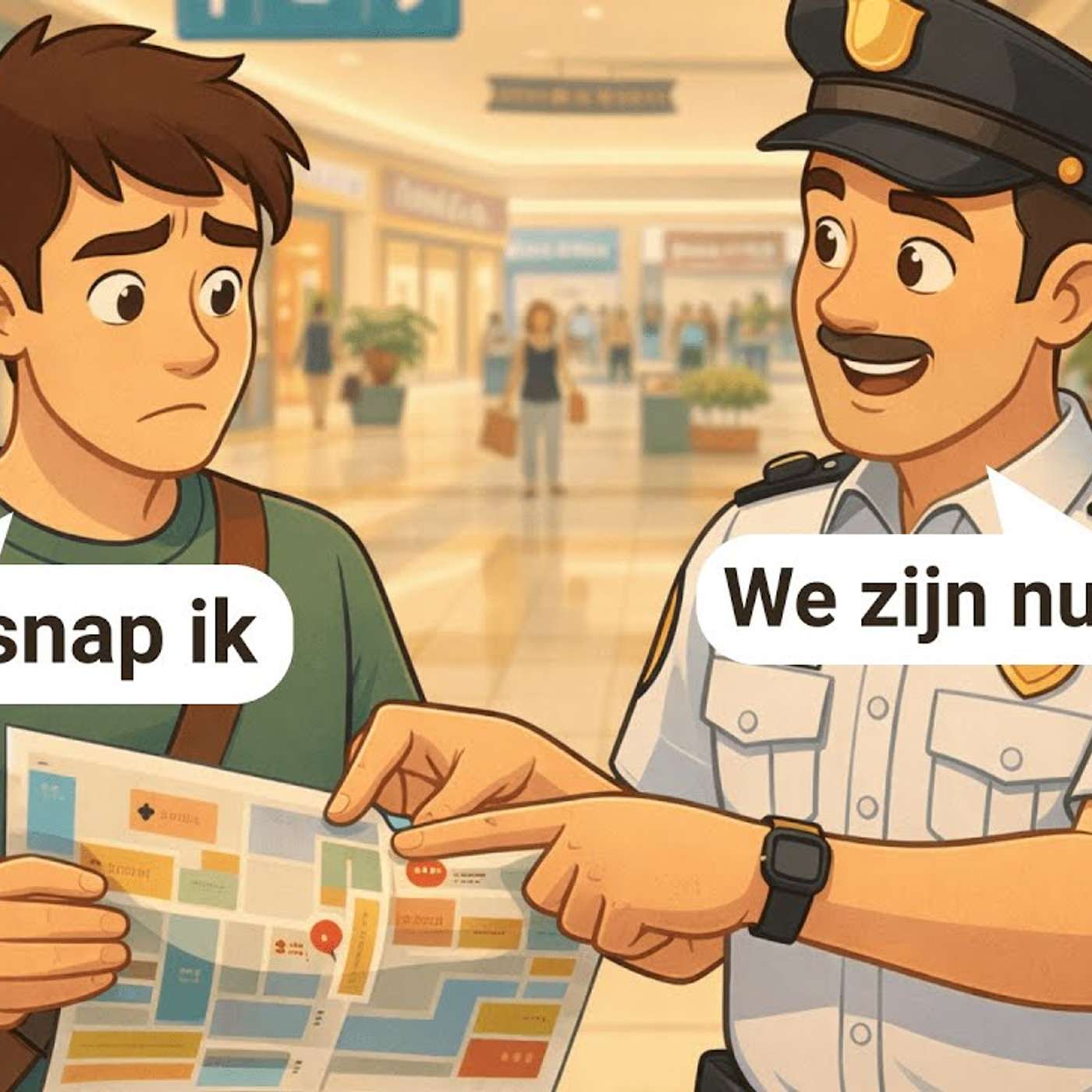 Shopping Mall Walk | Dutch Conversations for Beginners A1-A2