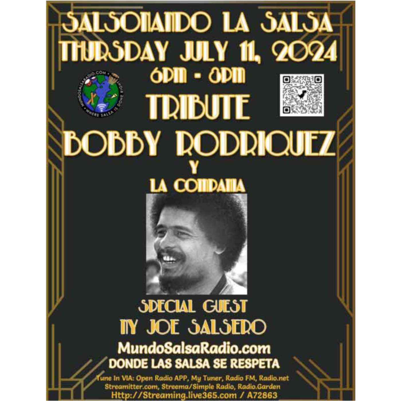 SalSonando La Salsa DJ Eddie July 11 2024 SSLS # 77 Tribute to Bobby Rodriquez episode artwork