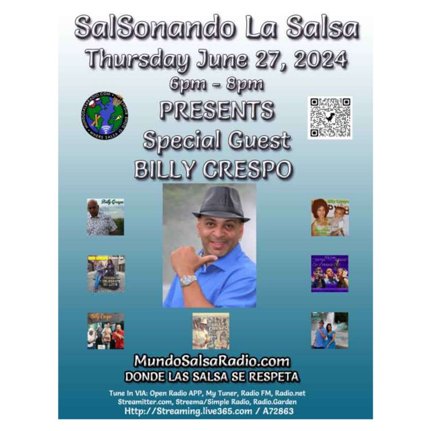 SalSonando La Salsa DJ Eddie June 27 2024 SSLS # 76 Billy Crespo episode artwork