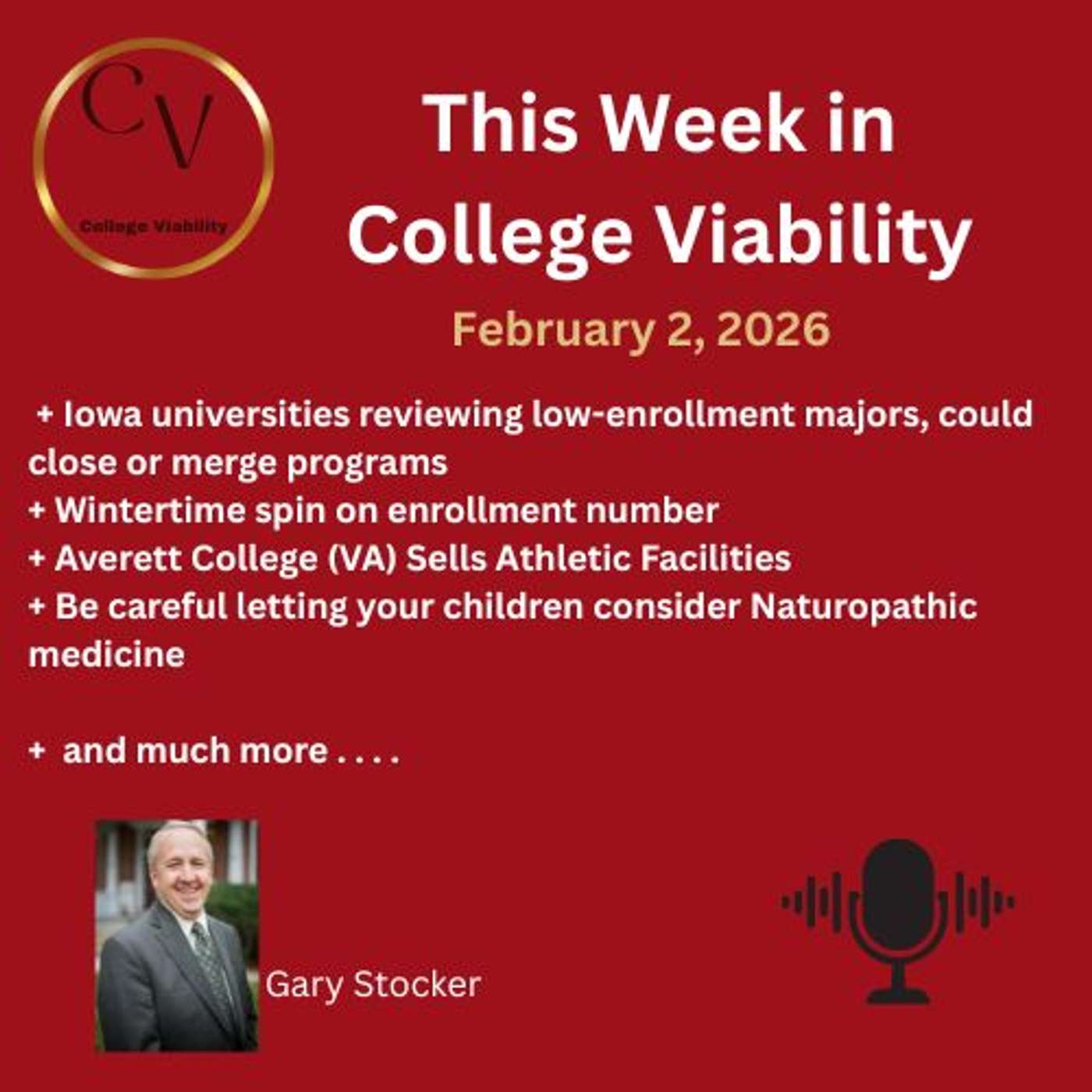 This Week In College Viability (TWICV) for Feb 02, 2026