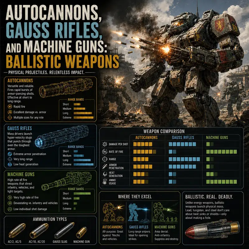 Autocannons, Gauss Rifles, and Machine Guns: Ballistic Weapons