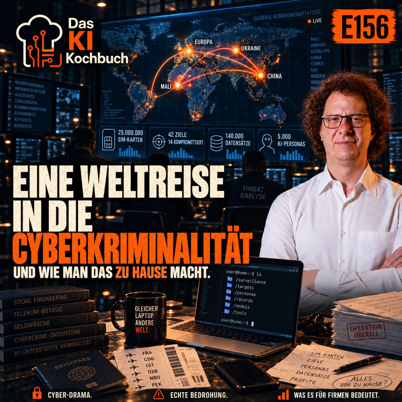 #152 - KI-Angreifer zum Herunterladen: Eine Weltreise durch die Cyberkriminalität. Malis 25 Millionen SIM-Karten, 14 von 42 europäischen Zielen und 5.000 KI-Personas.