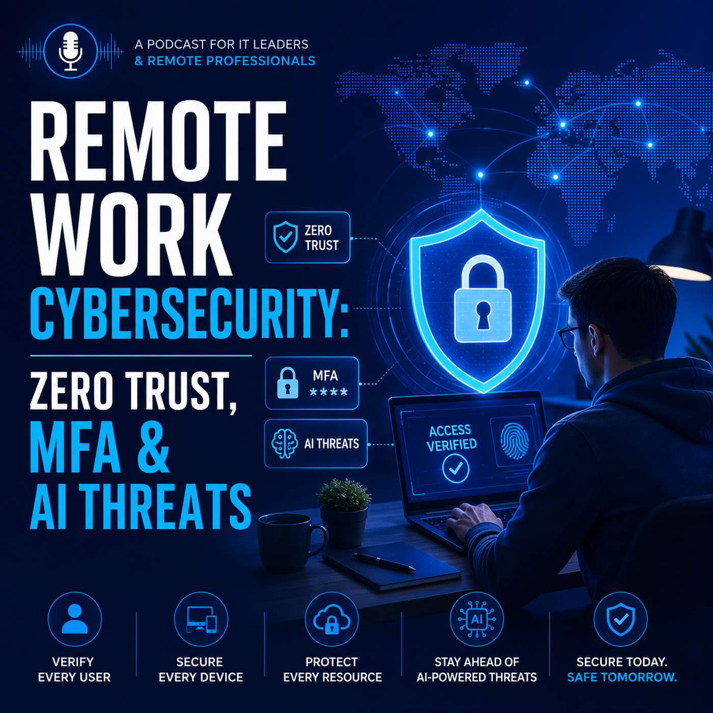 Remote Work Cybersecurity: Zero Trust, MFA & AI Threats episode artwork