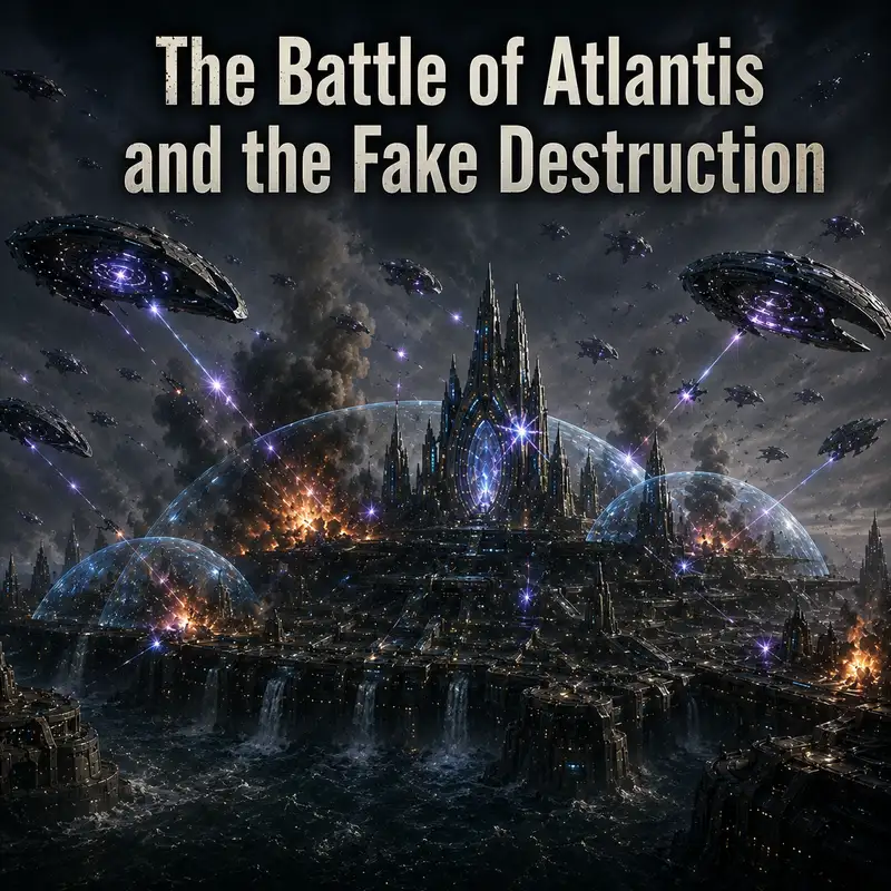The Battle of Atlantis and the Fake Destruction