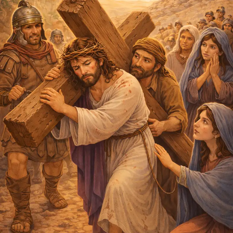 Historier fra Maram | Jesus bærer sitt kors til Golgata | Smertens mysterier for barn