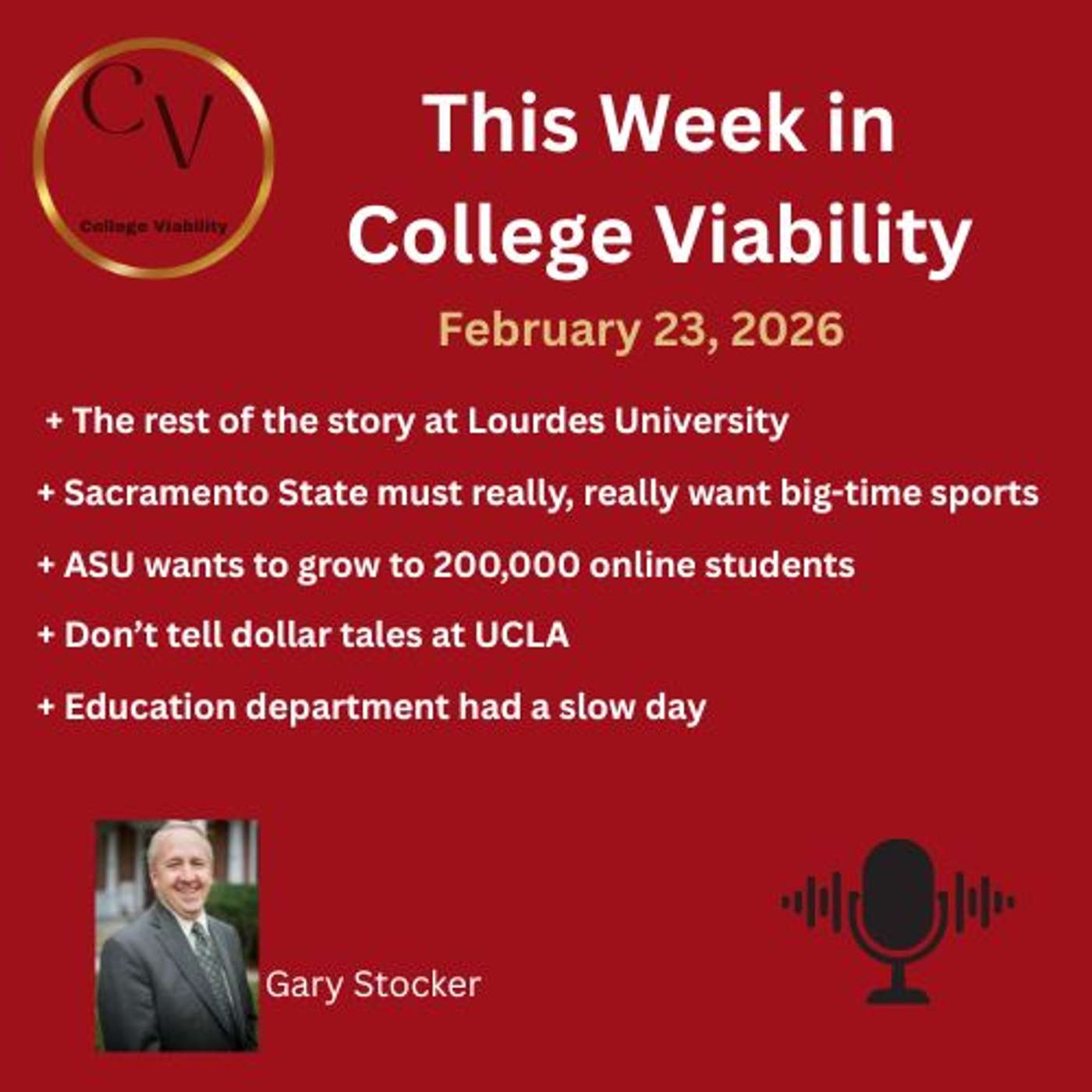 This Week In College Viability (TWICV) for Feb 23, 2026