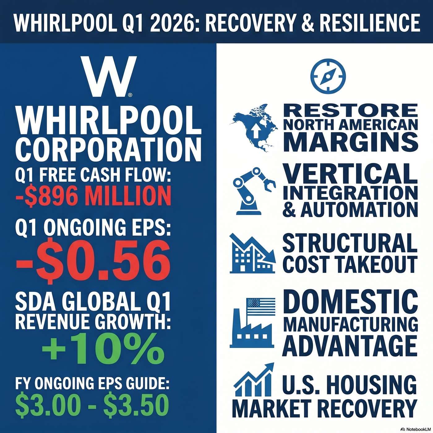 Whirlpool Corporation (WHR) Announced Q1 2026 Earnings on May 7, 2026, Reporting "net sales decreased 8% year-over-year to $2.2 billion" artwork