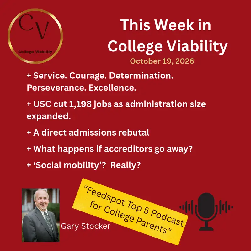 This Week In College Viability (TWICV) for October 19, 2026