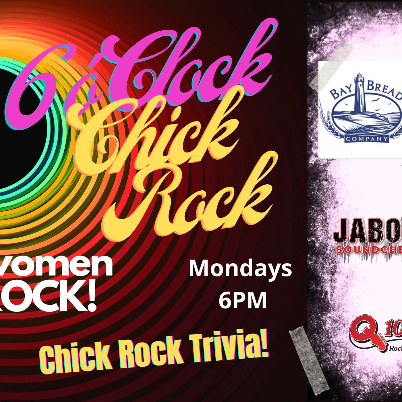 Jabo's 6 O'Clock Chick Rock for Monday 08/10/26 episode artwork