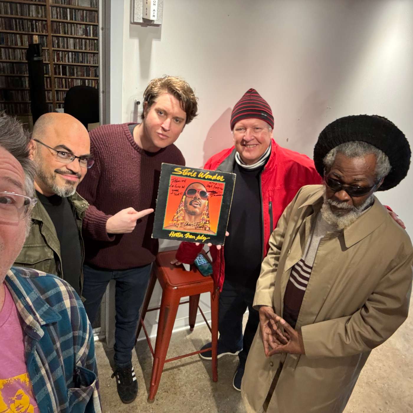 Chris Frantz, Herman Olivera and Dave play nothing but STEVIE WONDER episode artwork