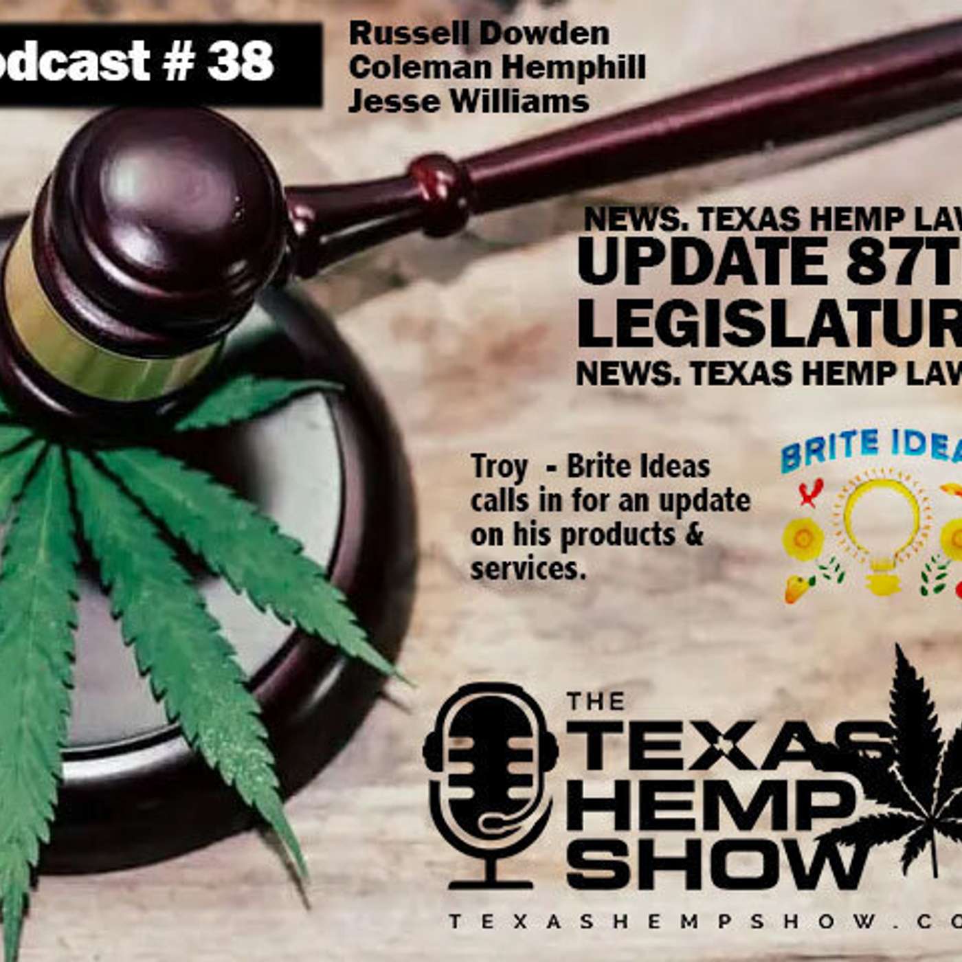 Episode # 38 News. Texas Hemp Laws. 87th Legislature Discussed. Brite Ideas Hydroponics episode artwork