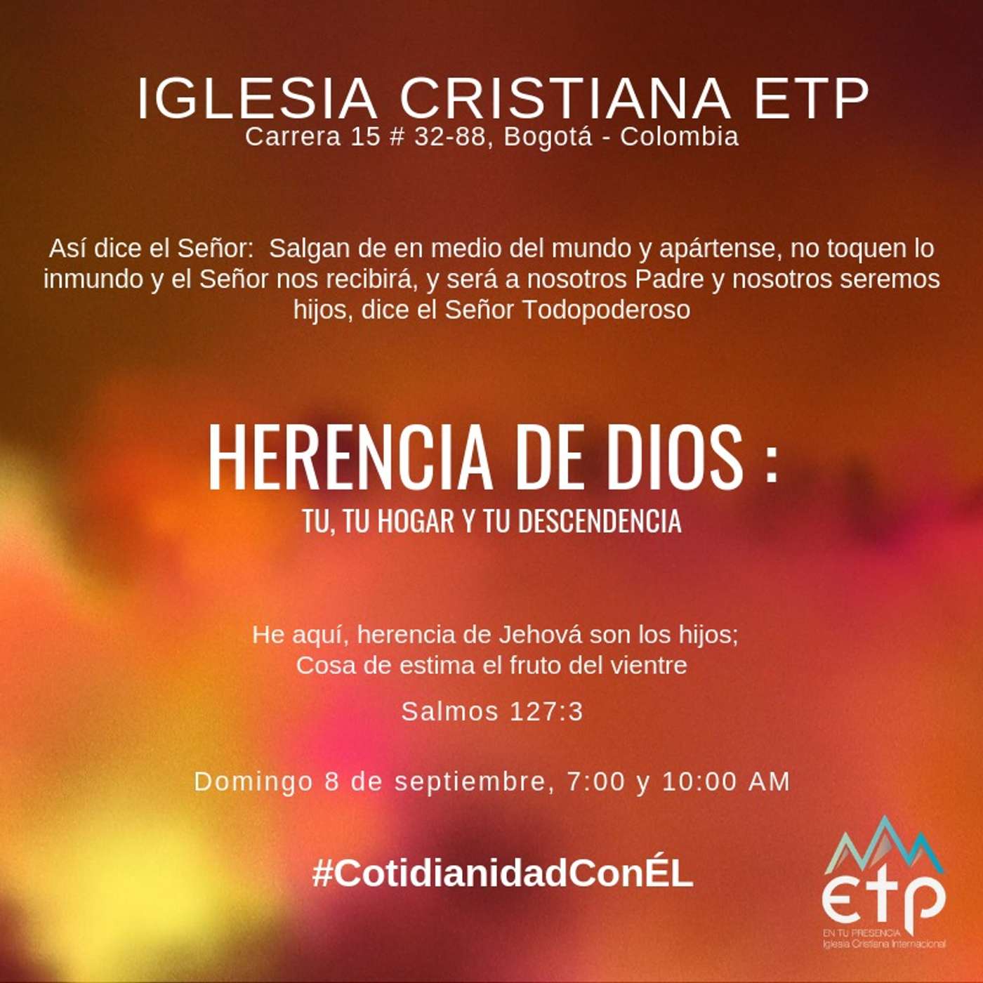 Charlas Iglesia ETP | Pastores Luis Salas y Jeannette Noguera, Iglesia ETP