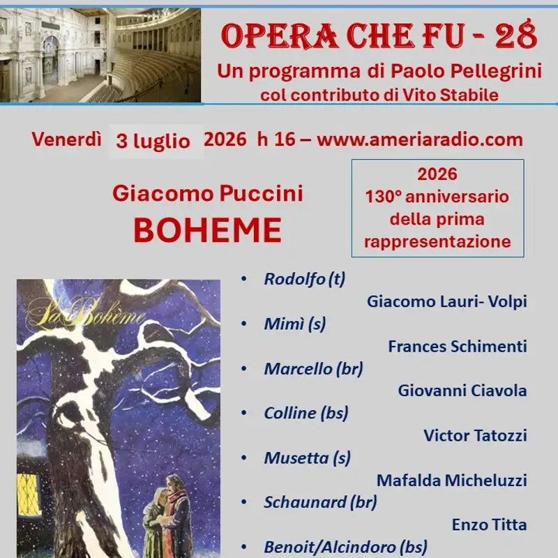 L'Opera che fu 28 - G. Puccini - La Boheme