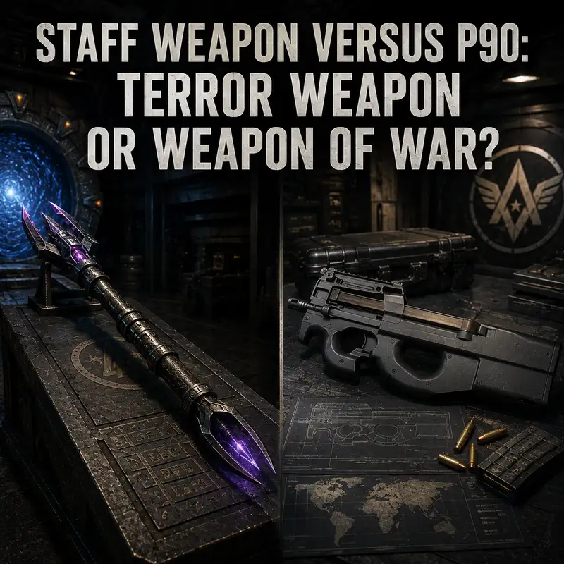 Staff Weapon Versus P90: Terror Weapon or Weapon of War?