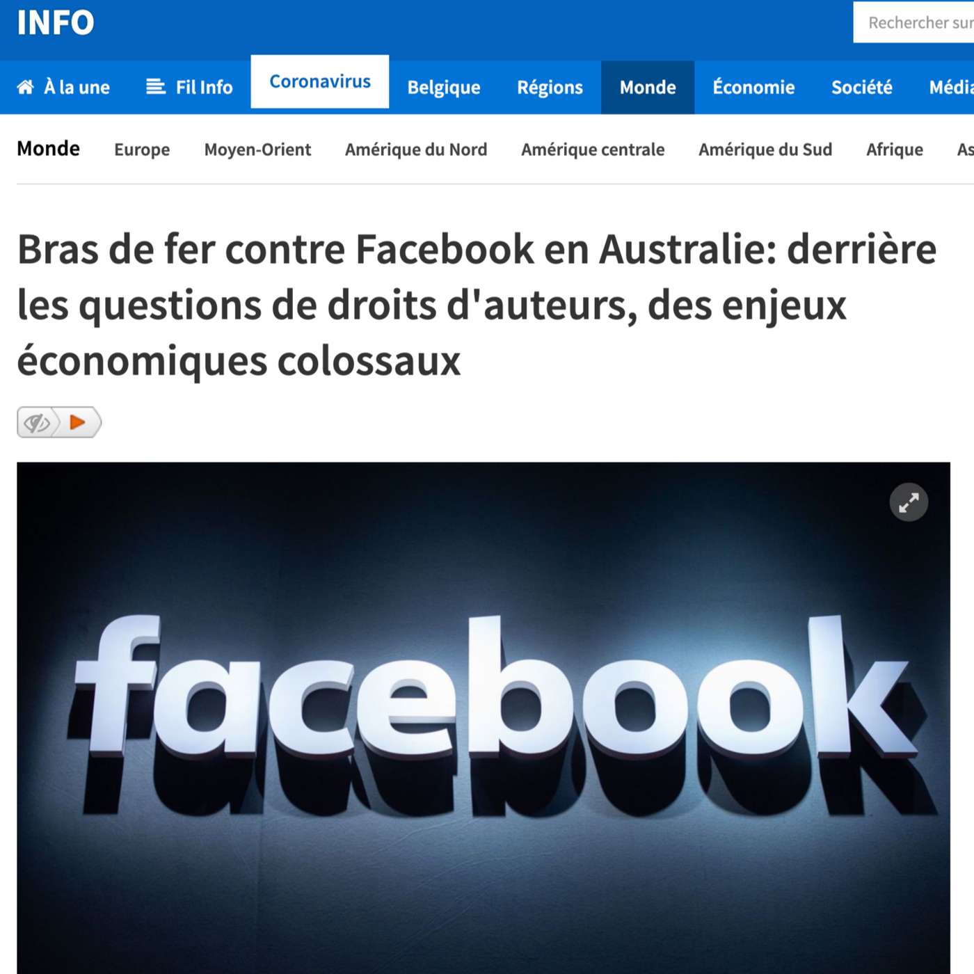 Bras de fer entre Facebook et les médias australiens episode artwork