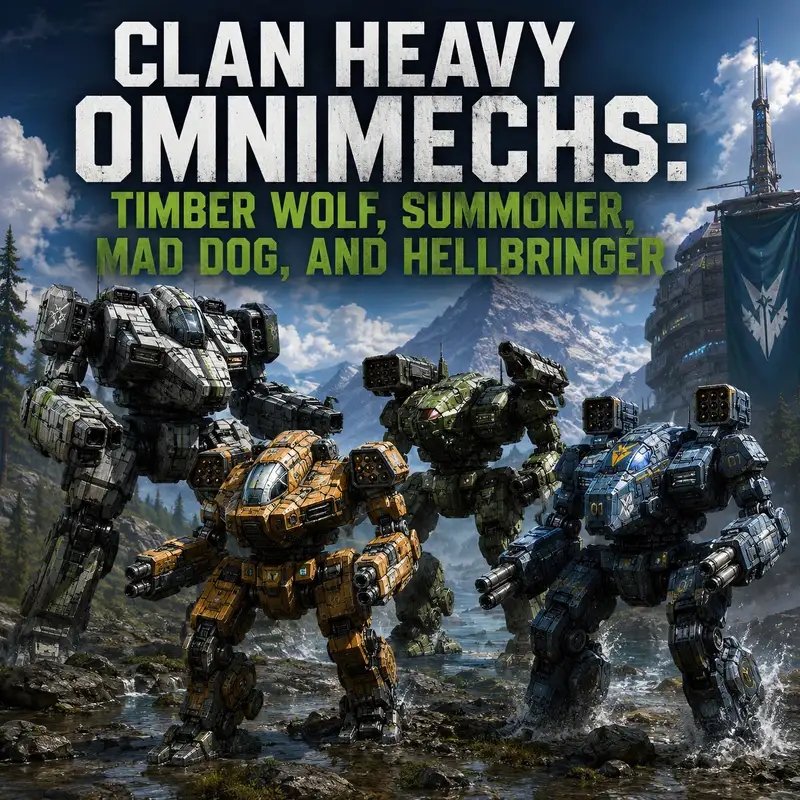 Clan Heavy OmniMechs: Timber Wolf, Summoner, Mad Dog, and Hellbringer