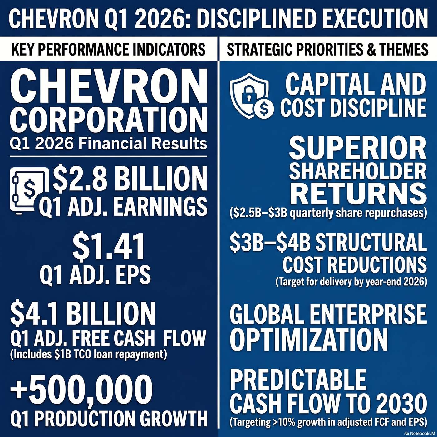 Chevron Corporation (CVX) Announced Q1 2026 Earnings on May 1, 2026, Reporting "earnings of $2.2 billion or $1.11 per share". artwork