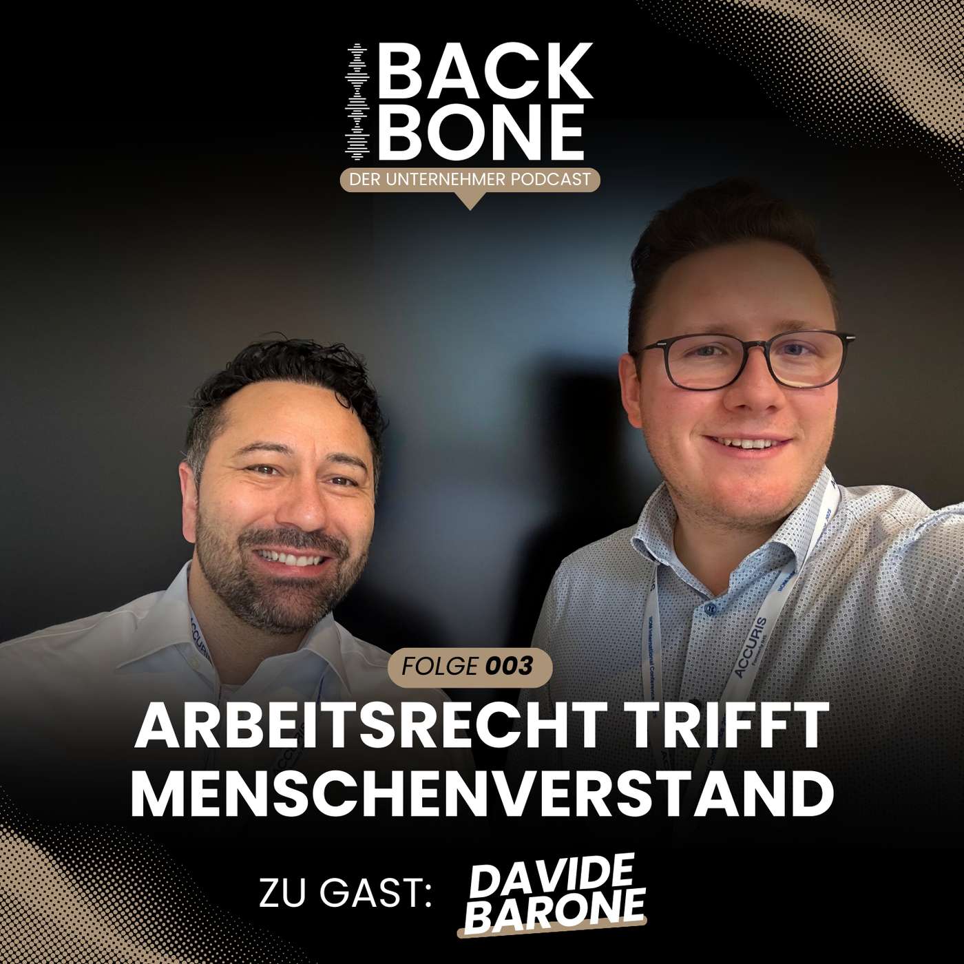 BACKBONE #003 – Verantwortung, Führung & Arbeitsrecht: Davide Barone über Unternehmertum mit Haltung episode artwork