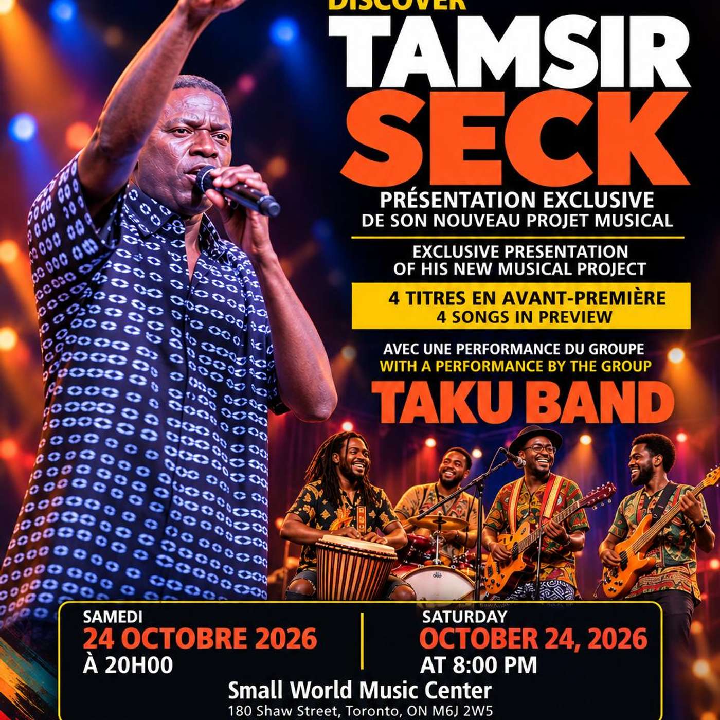 ENTREVUE- « À la découverte de Tamsir Seck » : 4 titres inédits en concert gratuit avec Taku Band le
