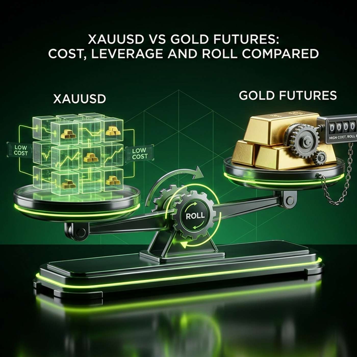 XAUUSD vs Gold Futures: Cost, Leverage and Roll Compared