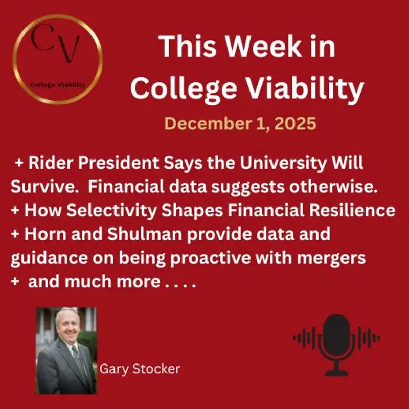 This Week In College Viability (TWICV) for December 1 2025