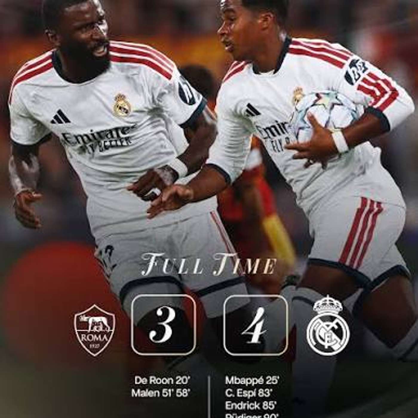 Real Madrid come from 3-1 down to beat Roma in Champions League⚽