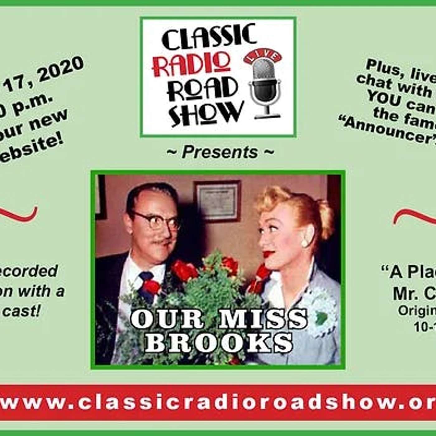 Classic Radio Road Show: Our Miss Brooks "A Plaque For Mr. Conklin" episode artwork