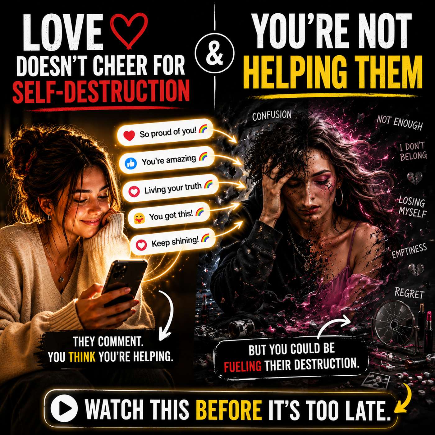 Play Love Doesn't Cheer for Self-Destruction: You're Worried About Offending the Wrong One