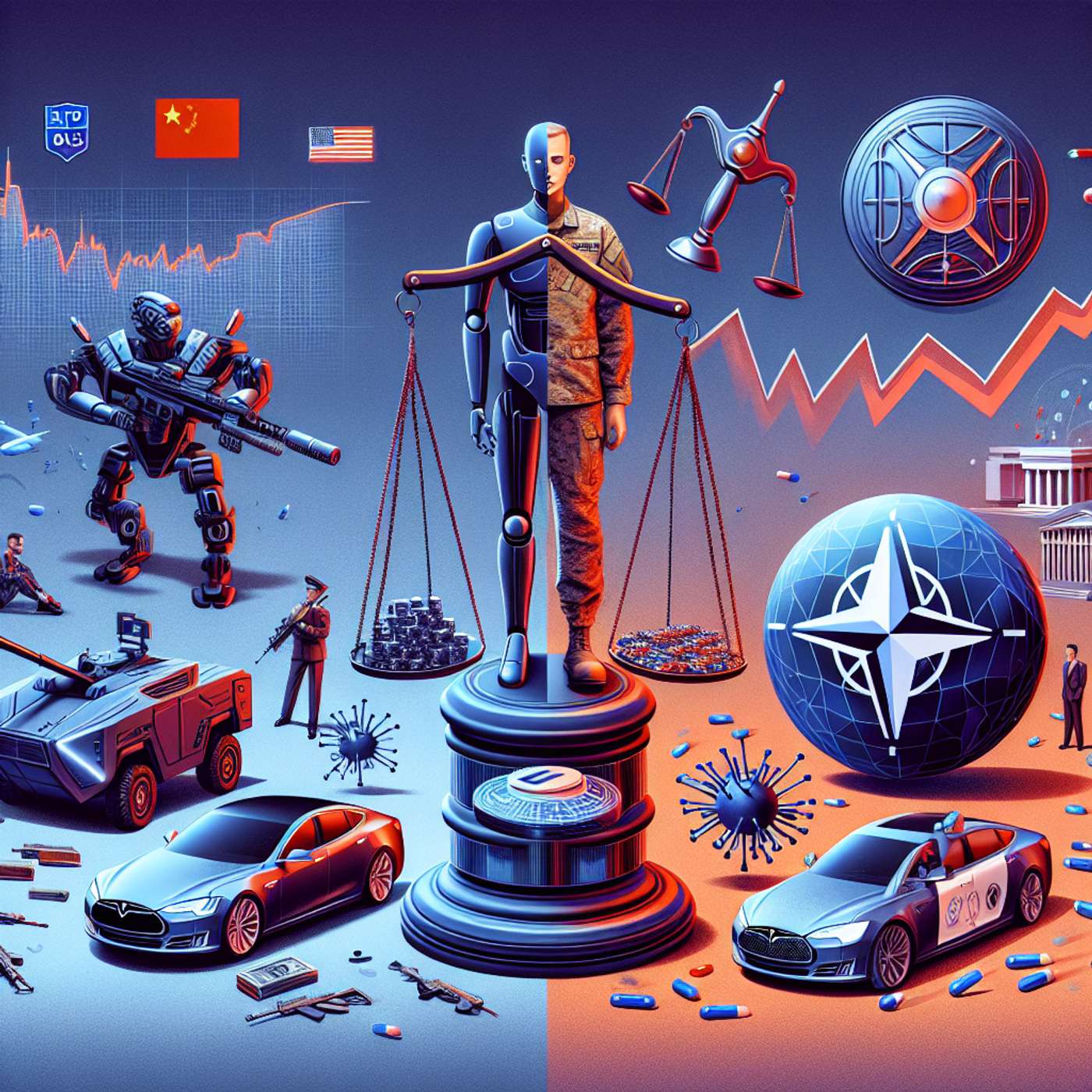 "AI in Warfare: Ethical Debates & Regulatory Concerns with Elbit Systems, Palantir, & Anduril; NATO's Cybersecurity Initiatives; China's AI Advancements & U.S. Restrictions; Tesla's Robotaxi Delay & Stock Impact; The Future of Digital Fashion" episode artwork