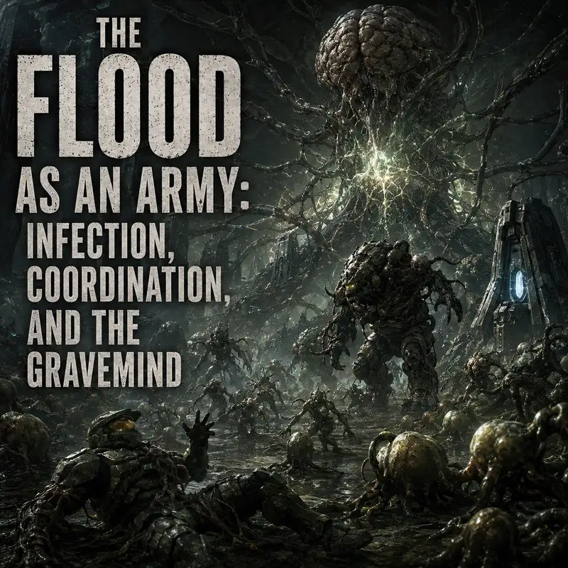 The Flood as an Army: Infection, Coordination, and the Gravemind