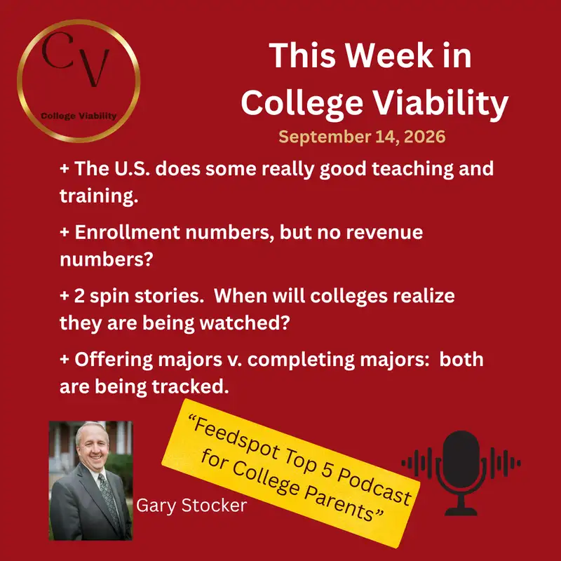 This Week In College Viability (TWICV) for September 14, 2026