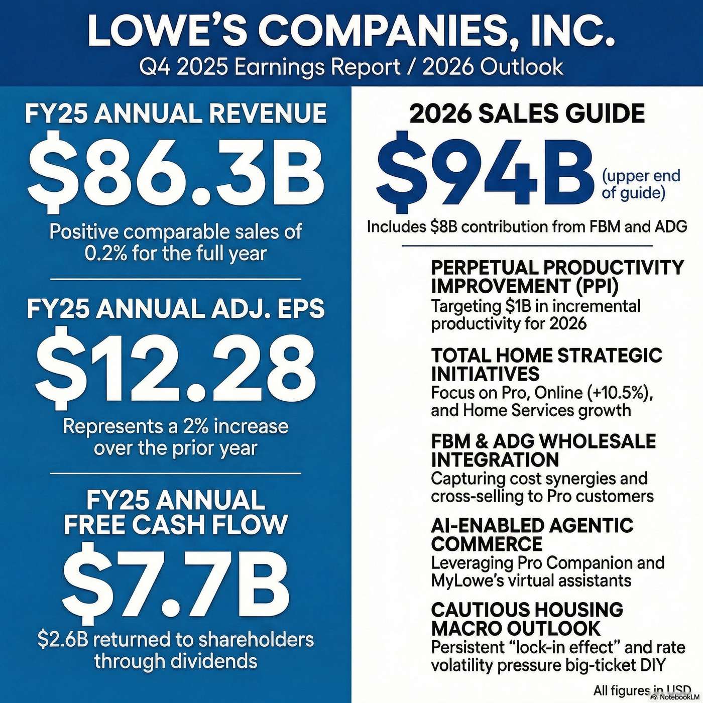 Lowe's Companies, Inc. Announced Q4 2025 Earnings on February 25, 2026, Reporting "sales were $20.6 billion" for the quarter. artwork