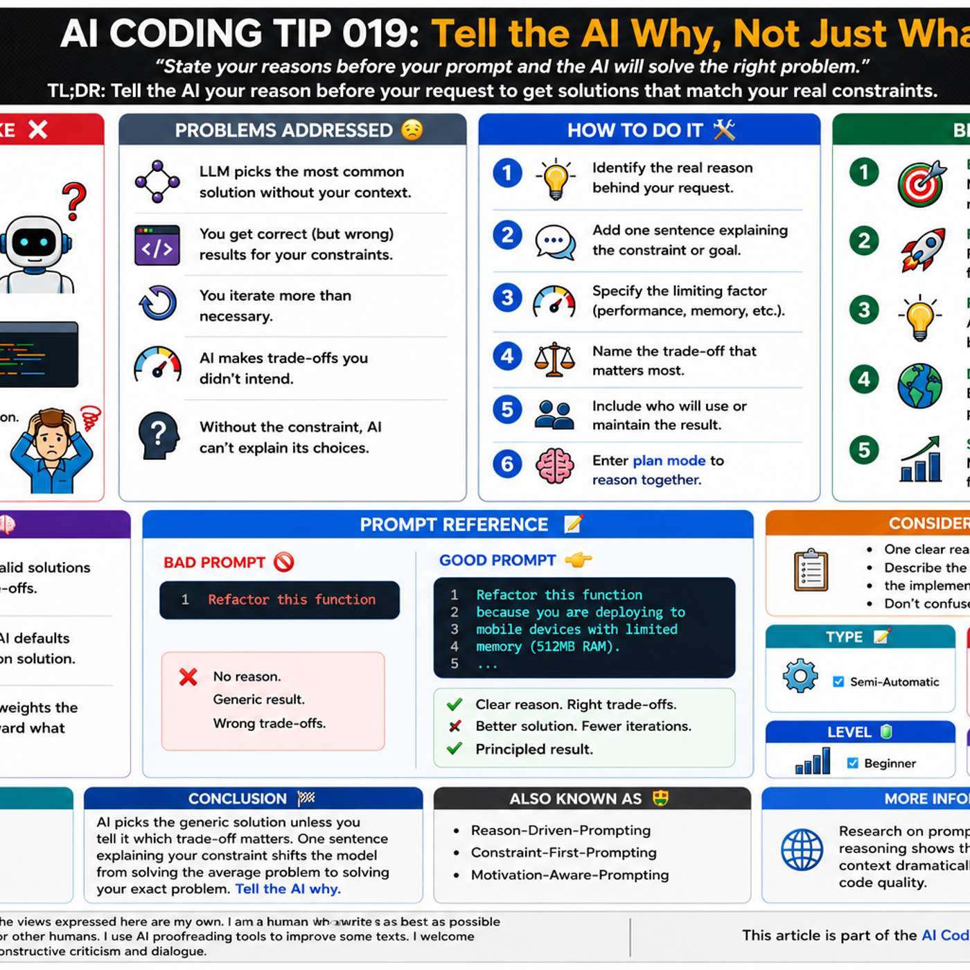 AI Coding Tip 019 - Tell the AI Why, Not Just What episode artwork