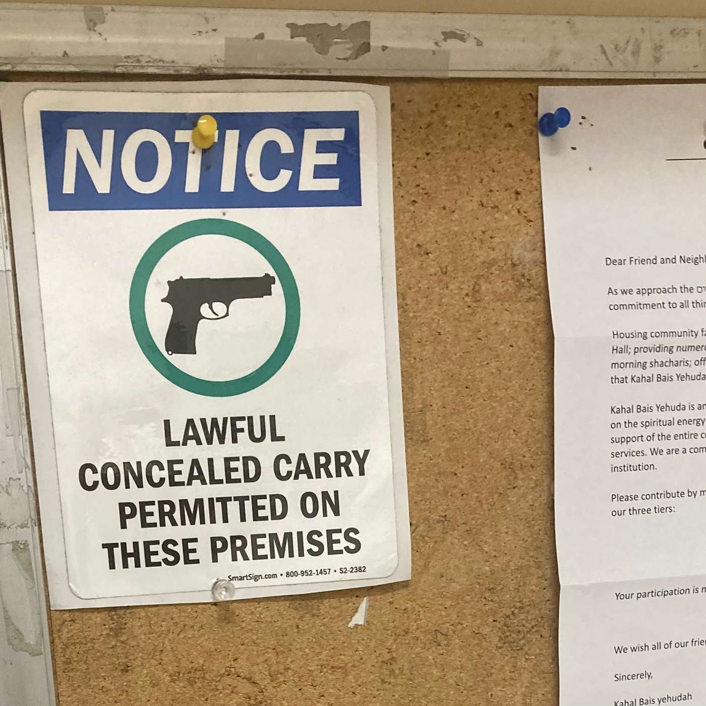 Congregant guns in shuls  - halachic considerations