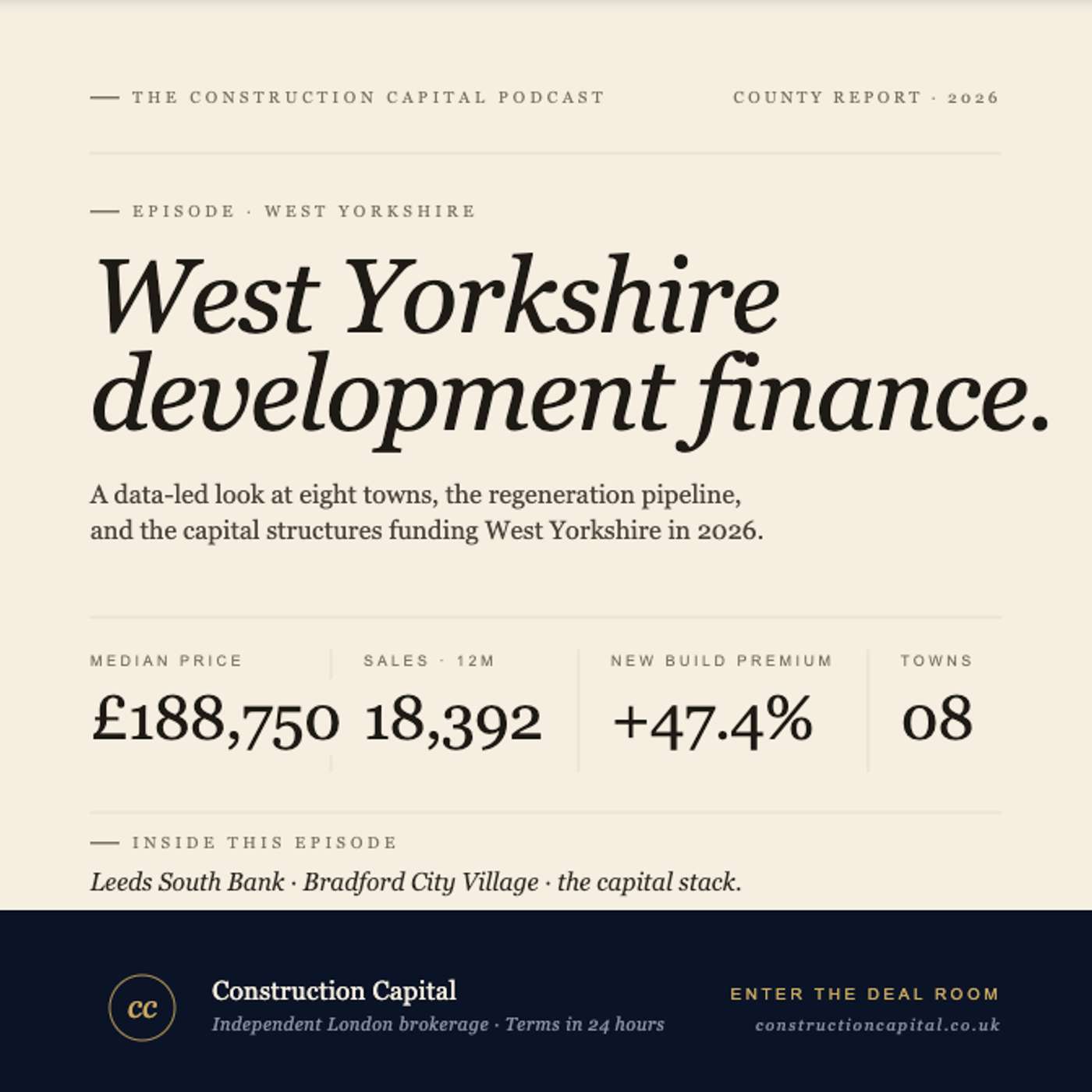 West Yorkshire Property Market Report 2026: Leeds South Bank, Bradford City Village & Development Finance episode artwork