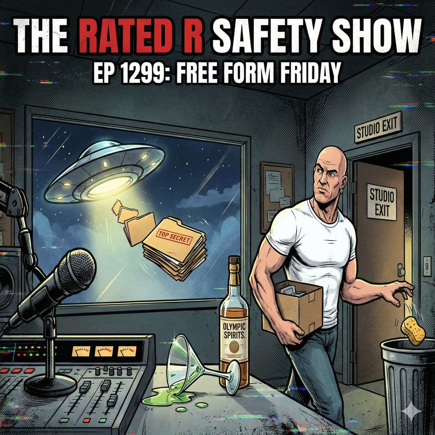 EP 1299: Free Form Friday - Drunk Olympic Reporters, UFO Files, & Mr. Clean Quits episode artwork