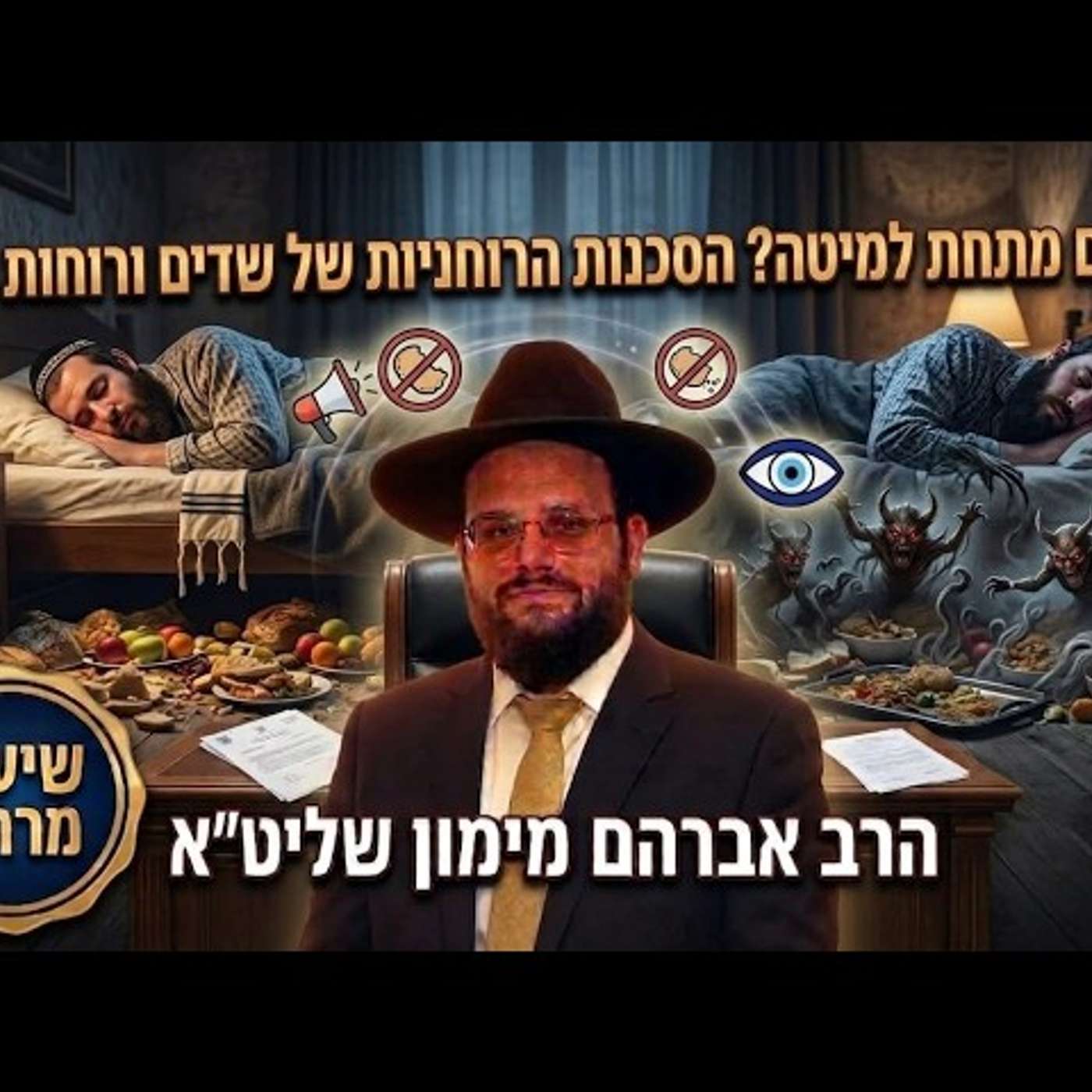 אוכלים שהיו תחת המיטה מתי מותר לאכול? שדים ורוחות שיעור עם מלא מקורות הרה"ג רבי אברהם מימון שליט"א episode artwork