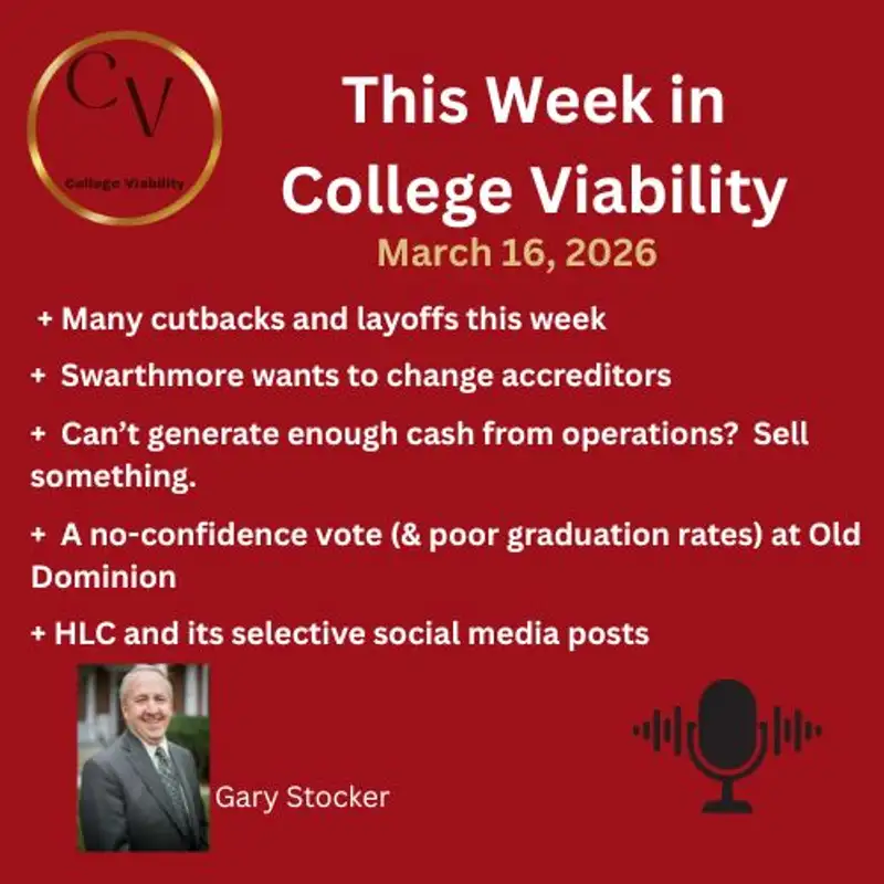 This Week In College Viability (TWICV) for March 16, 2026