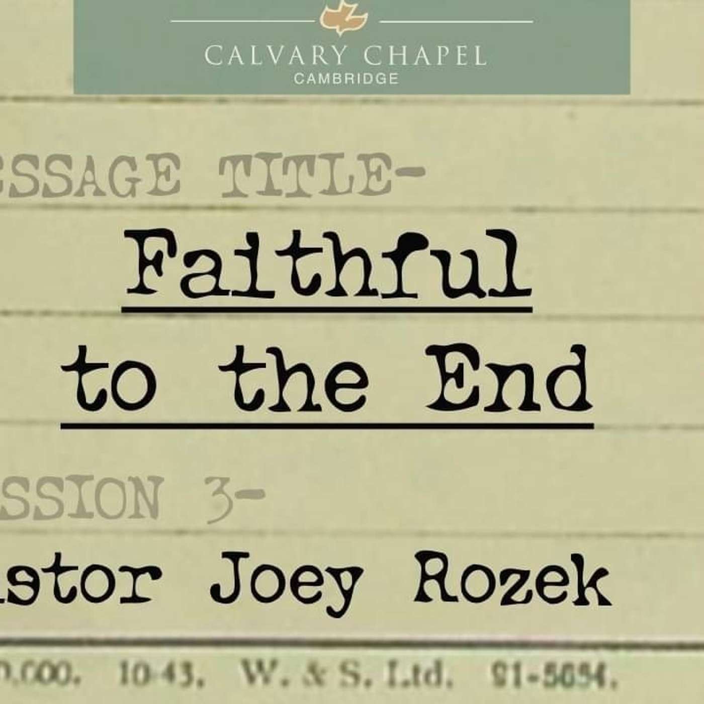 Faithful to the End- CCC Conference 2023
